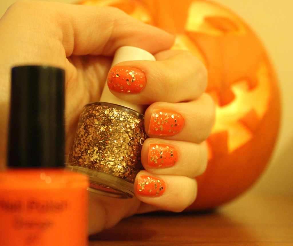 avon nail polish pumpkin halloween nails bonfire christmas orange art glitter