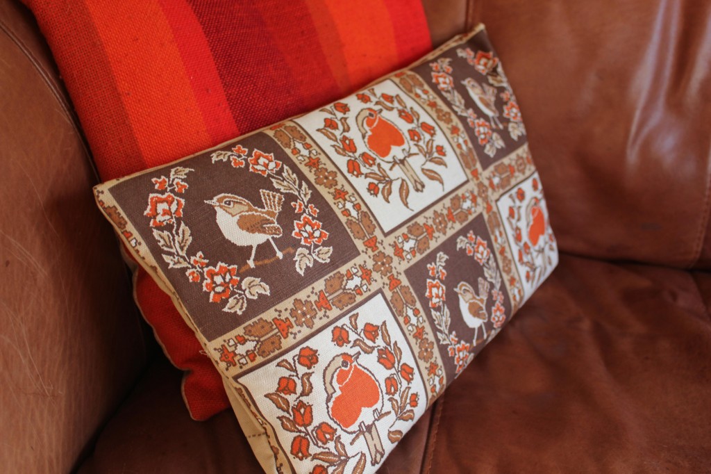 diy craft sewing project RSPB bird cushions with Christmas robins finished pillow
