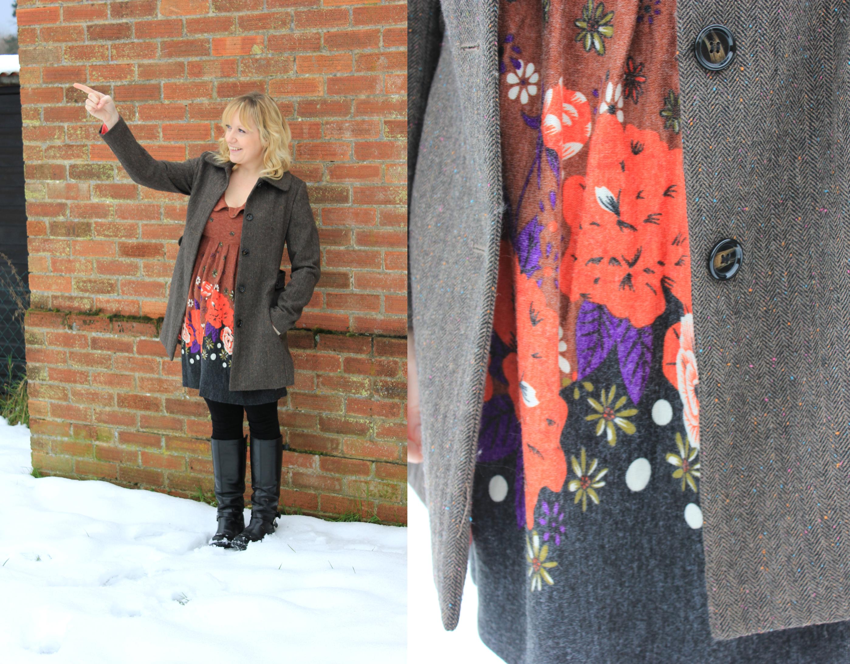 apricot january sale steals dress bargains cuppa tea in the garden snow detail