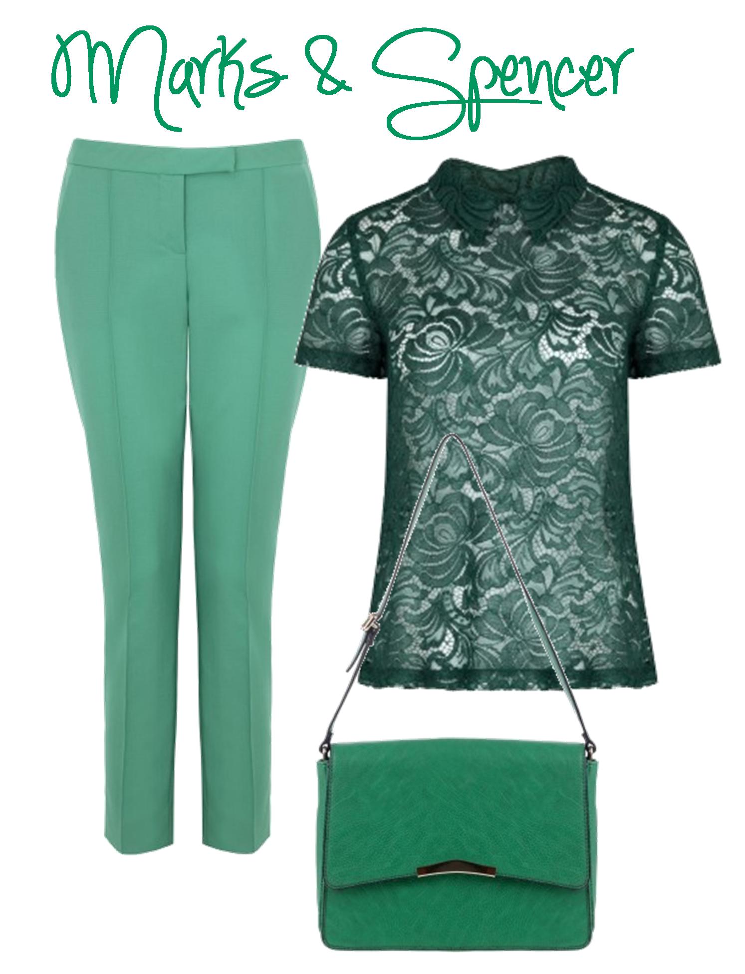 emerald marks and spencer top trousers bag 2013