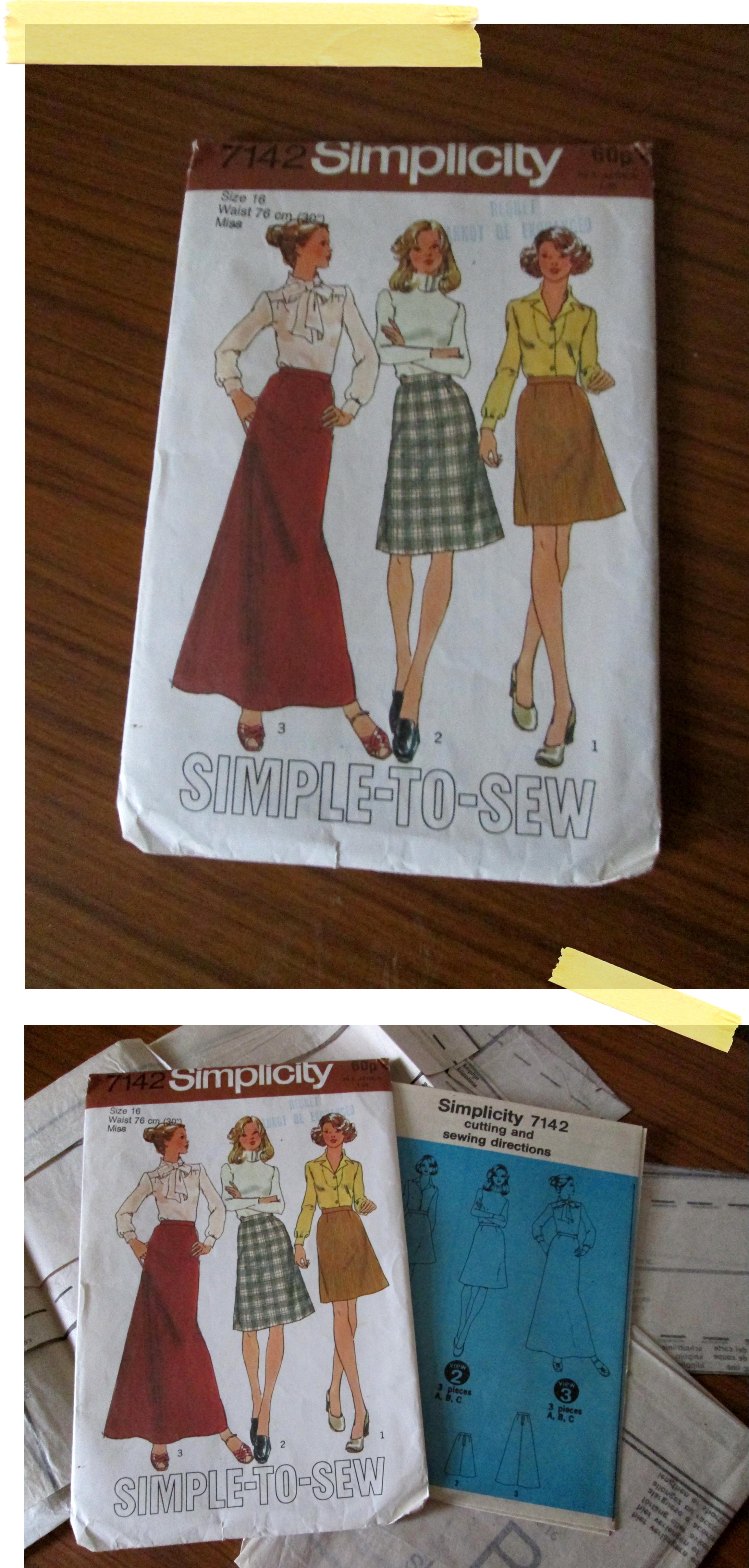 simplicity skirt pattern retro dressmaking sewing diy kit