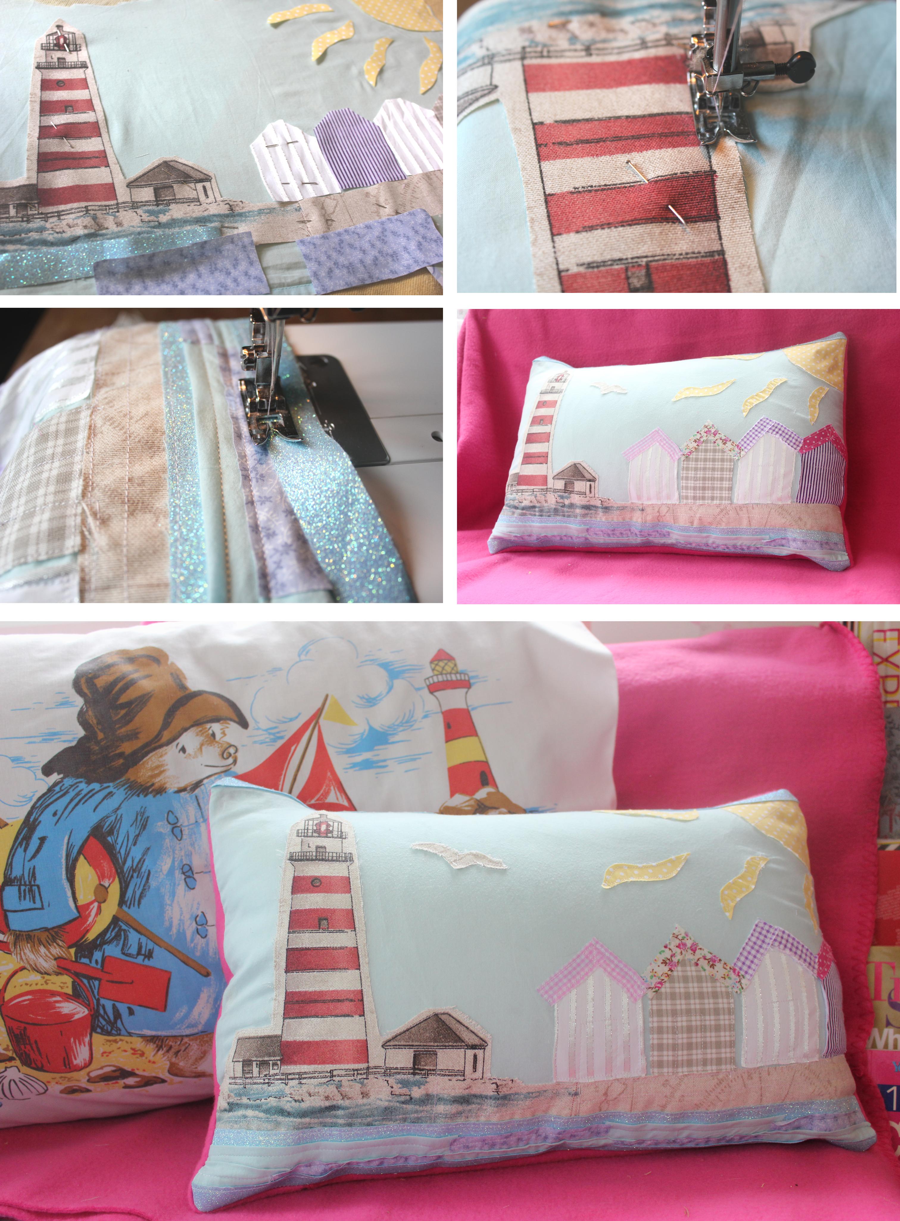 inspiration challenge for June beach hut cushion by cassiefairy using abakhan porto