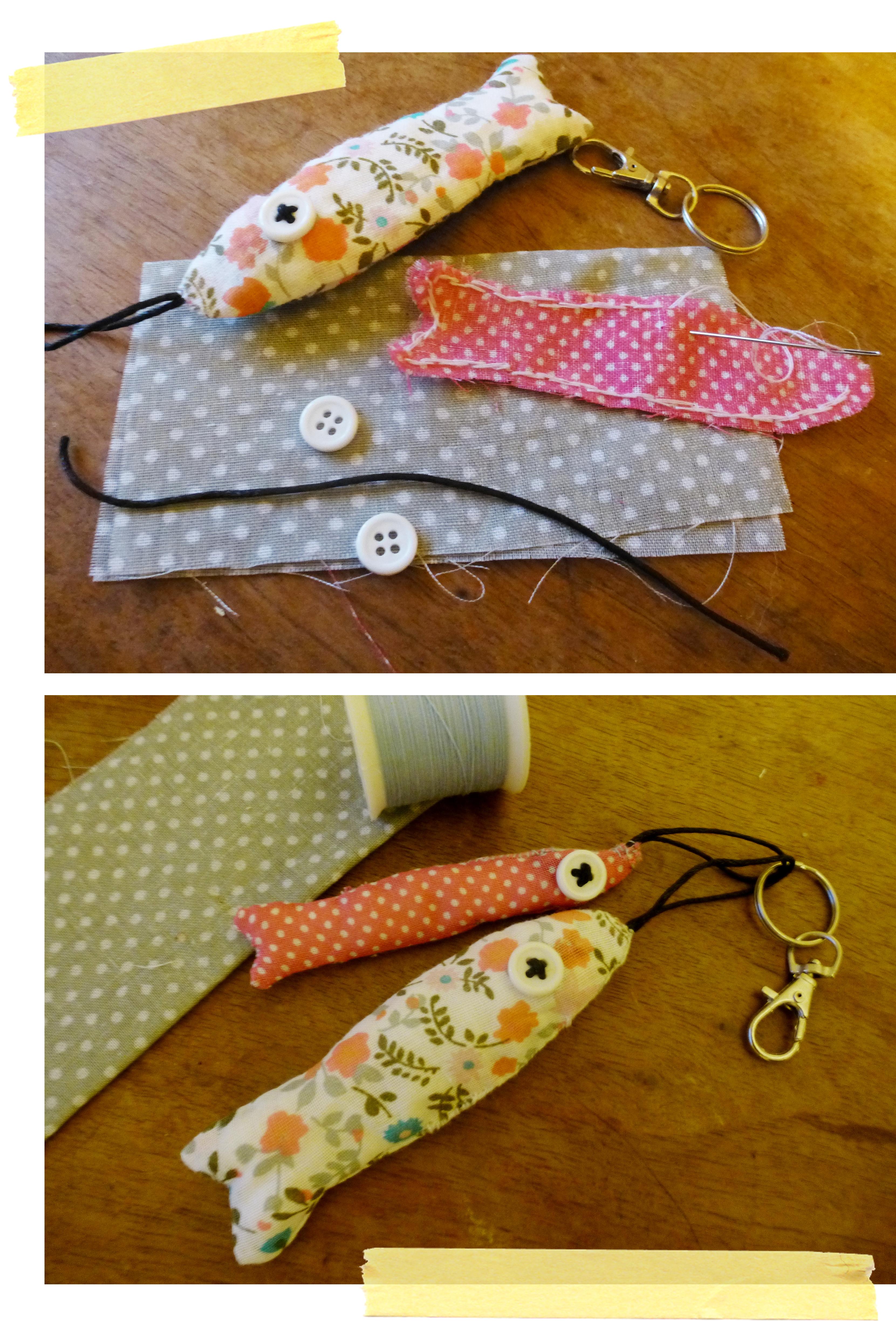 Mollie Makes fish keyring sardines sewing project issue 29 2013