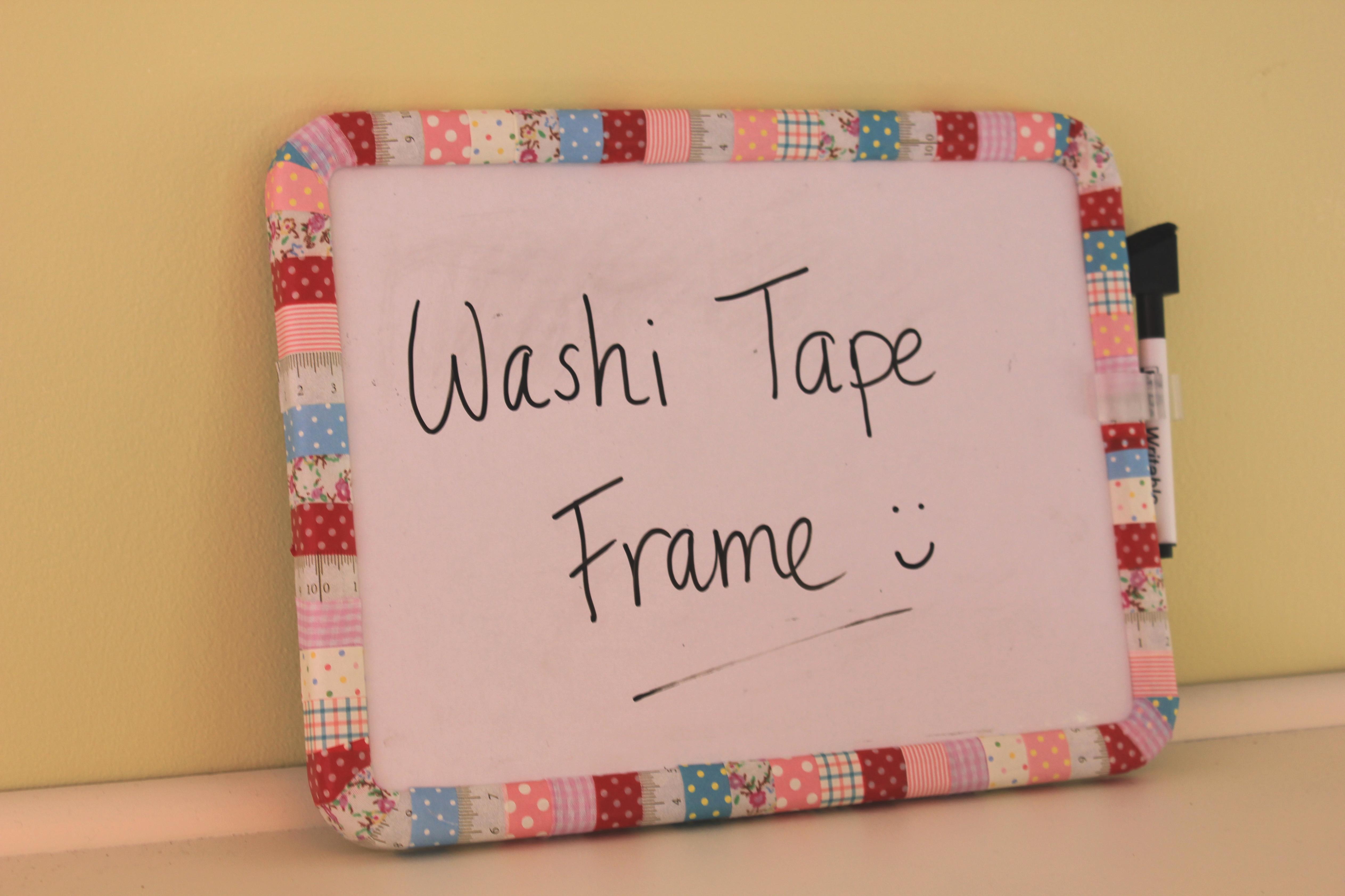 paper craft DIY project washi tape frame by cassiefairy