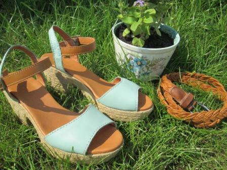 Tuesday Shoesday Turquoise and tan summer wedge shoes from Next