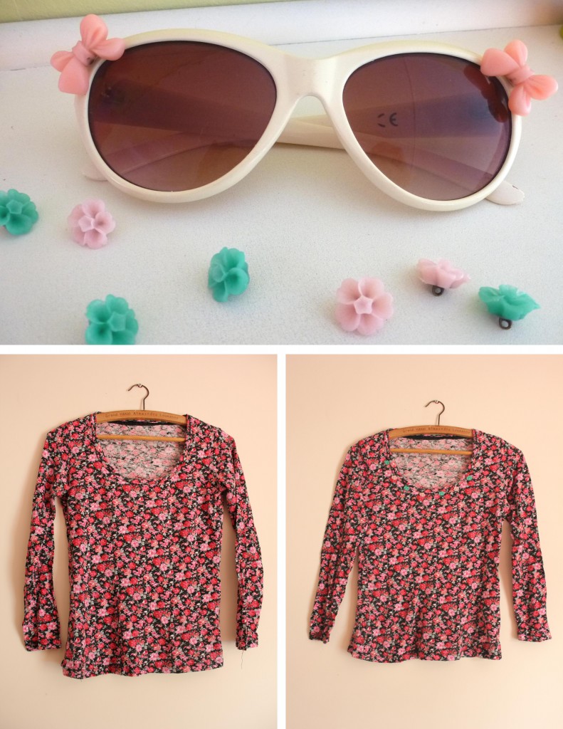 cassiefairy DIY fashion cabochon resin bows sunglasses and tshirt