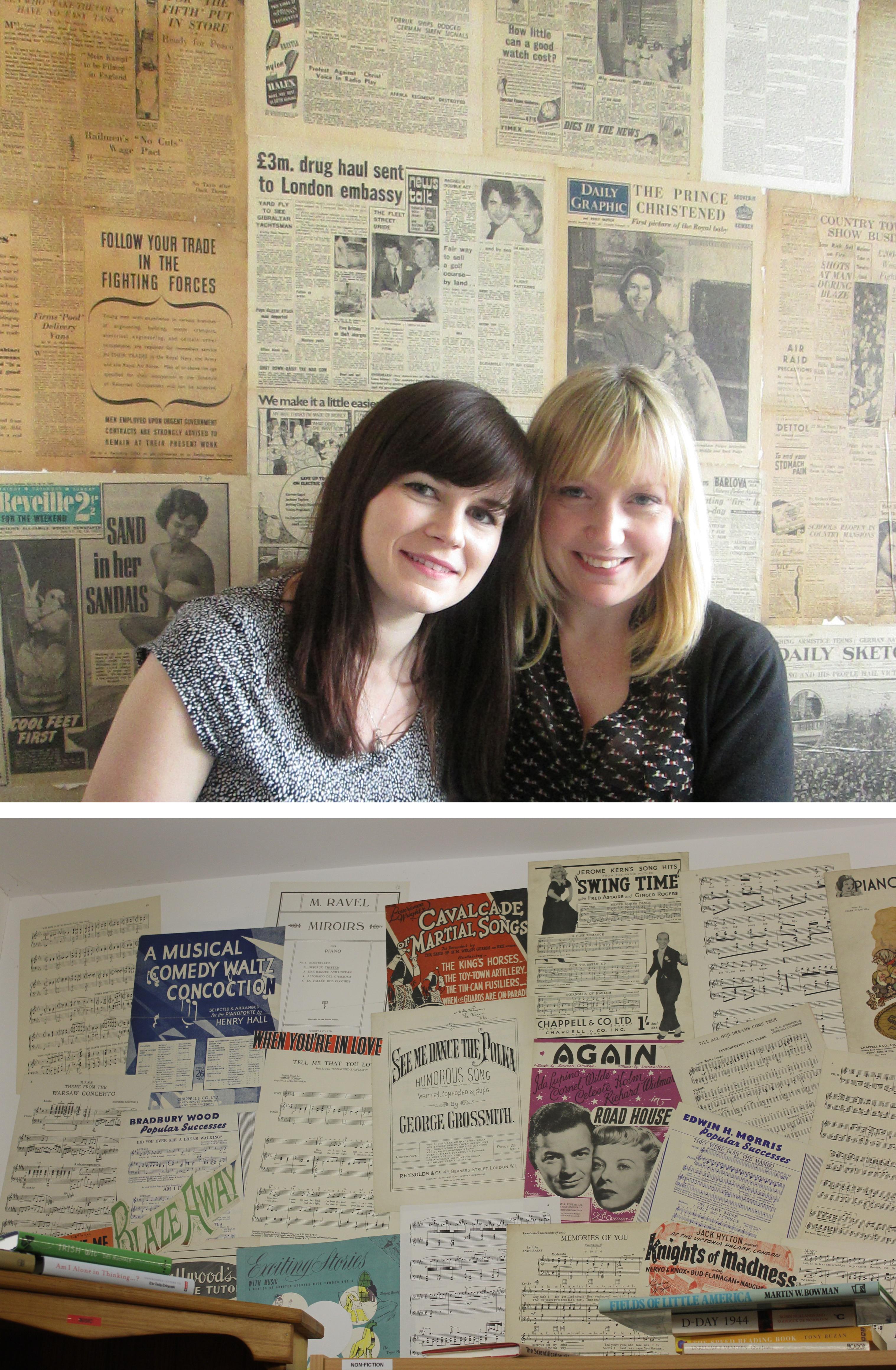 diy newspaper and sheet music to decorate walls