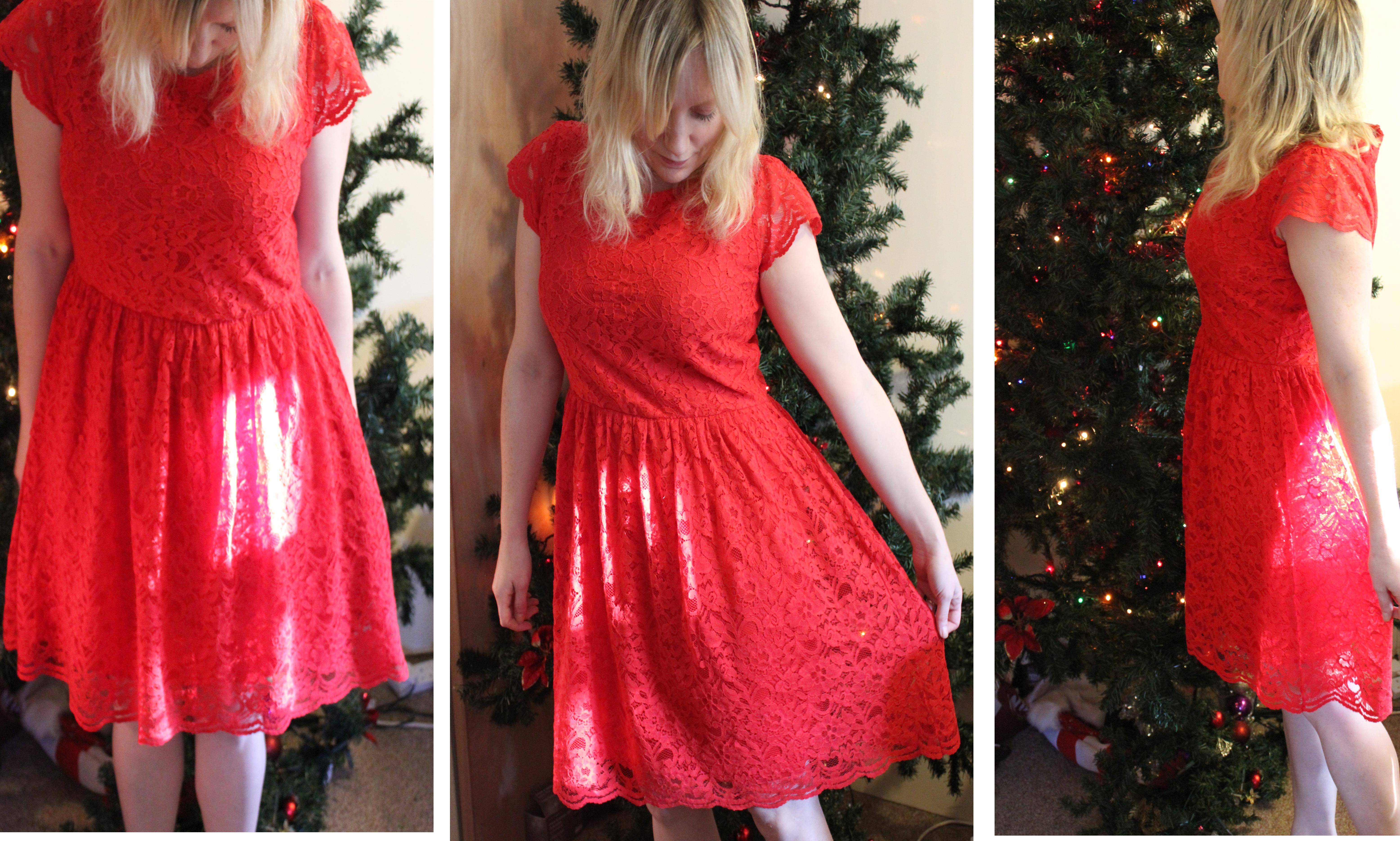 my red lace birthday dress from la redoute