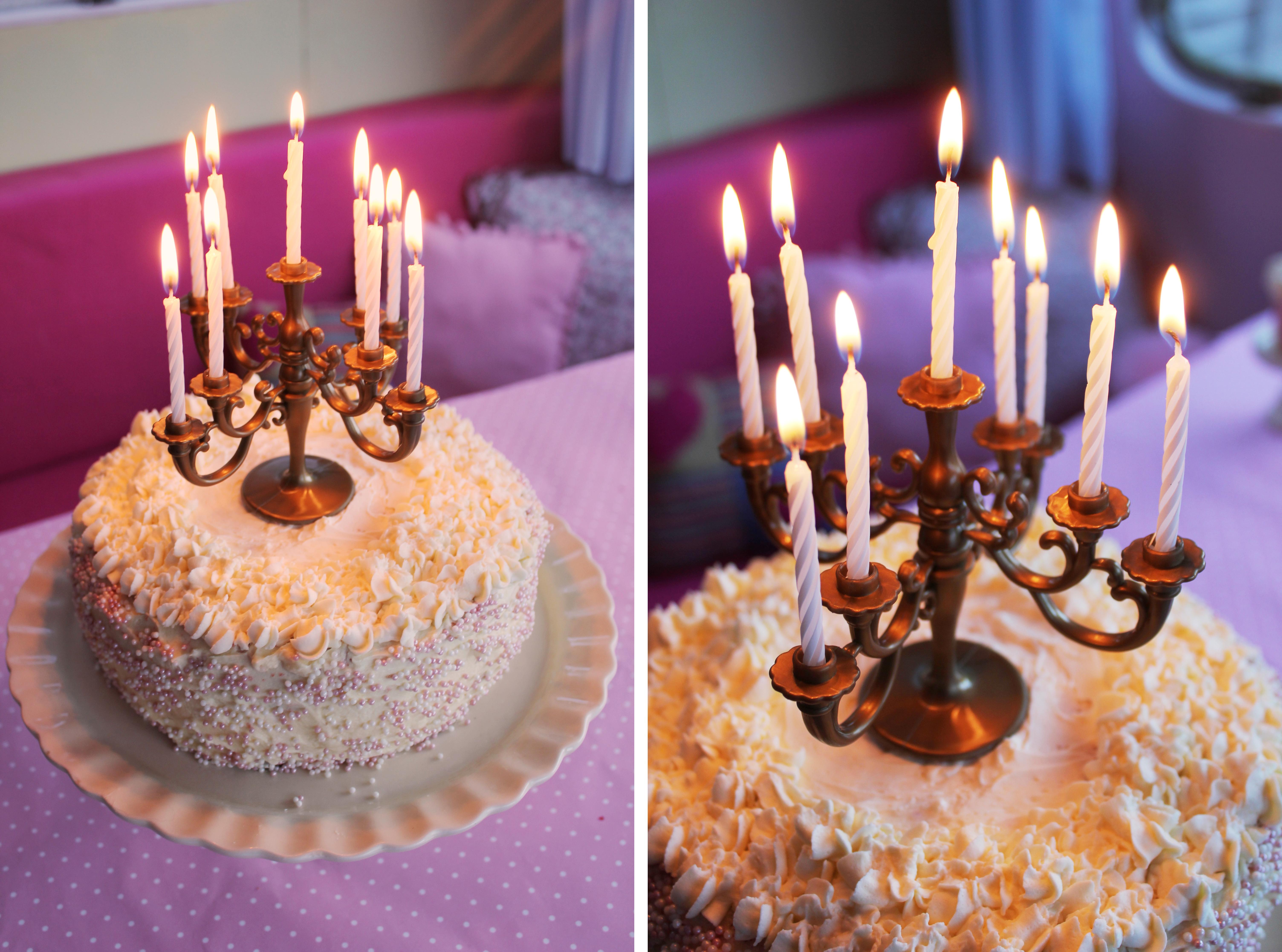 pink birthday cake disney princess candelabra