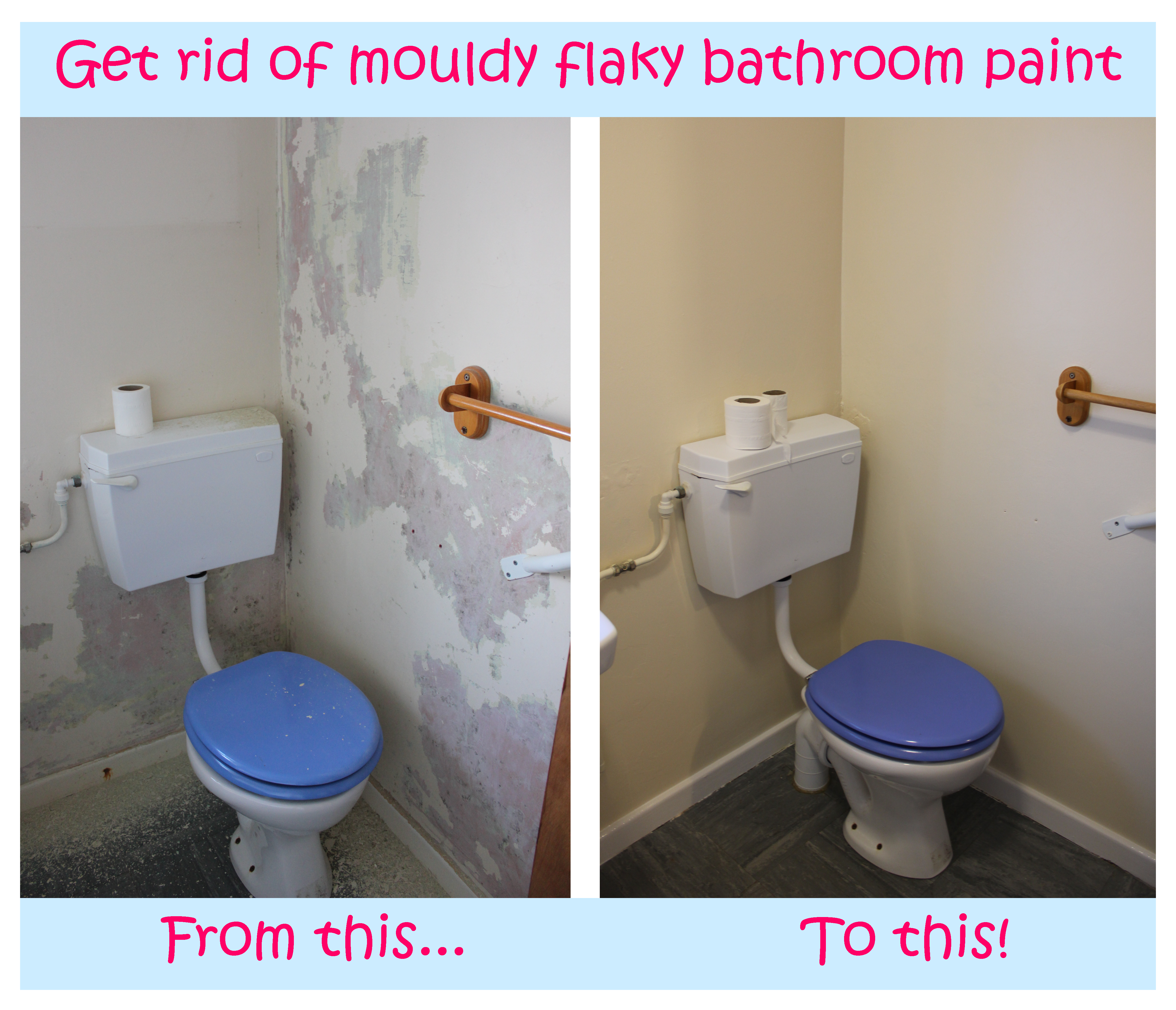 DIY life hack tutorial to get rid of mould flaky bathroom paint