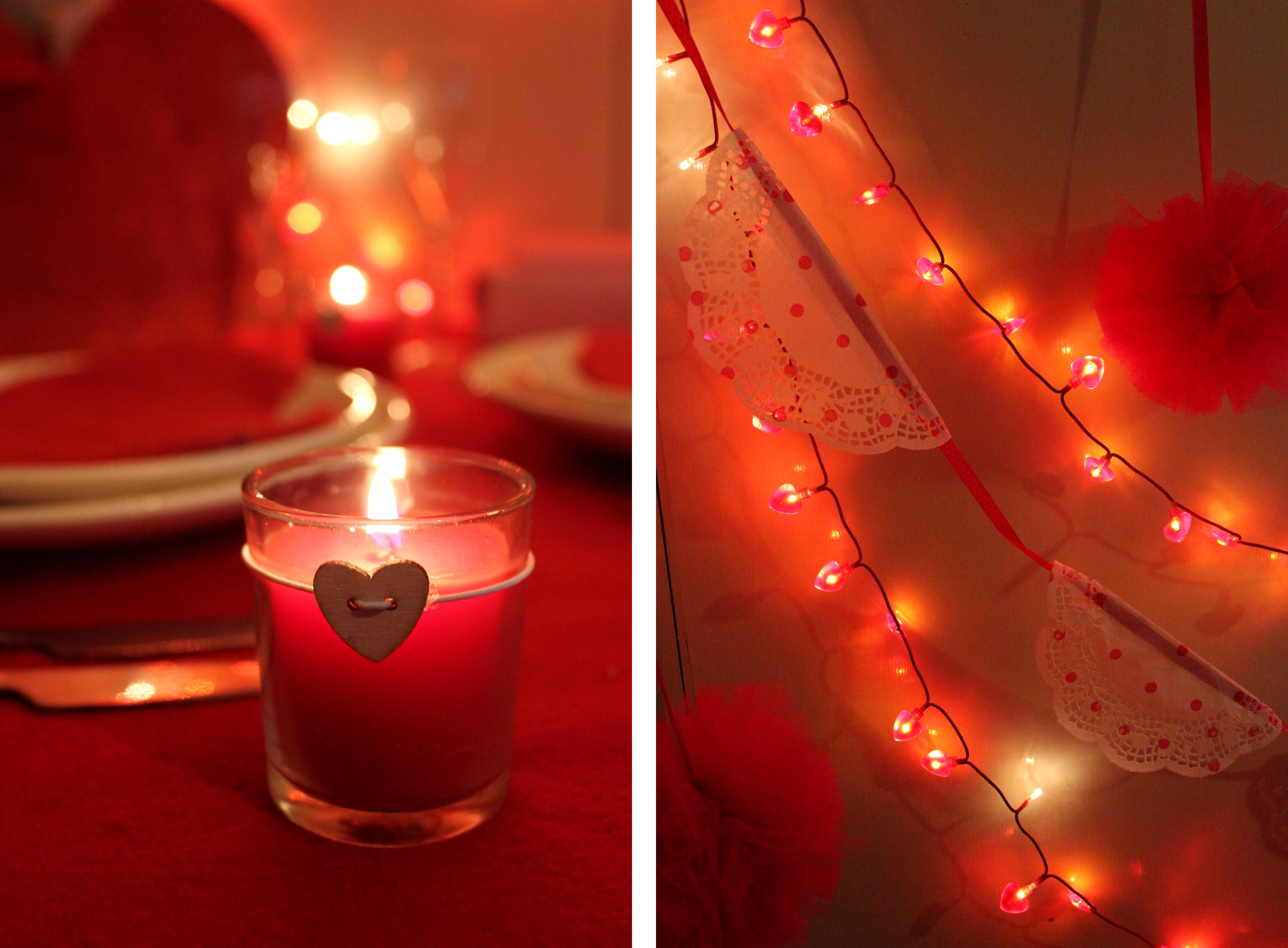 DIY special valentines decorating ideas for bunting and lighting
