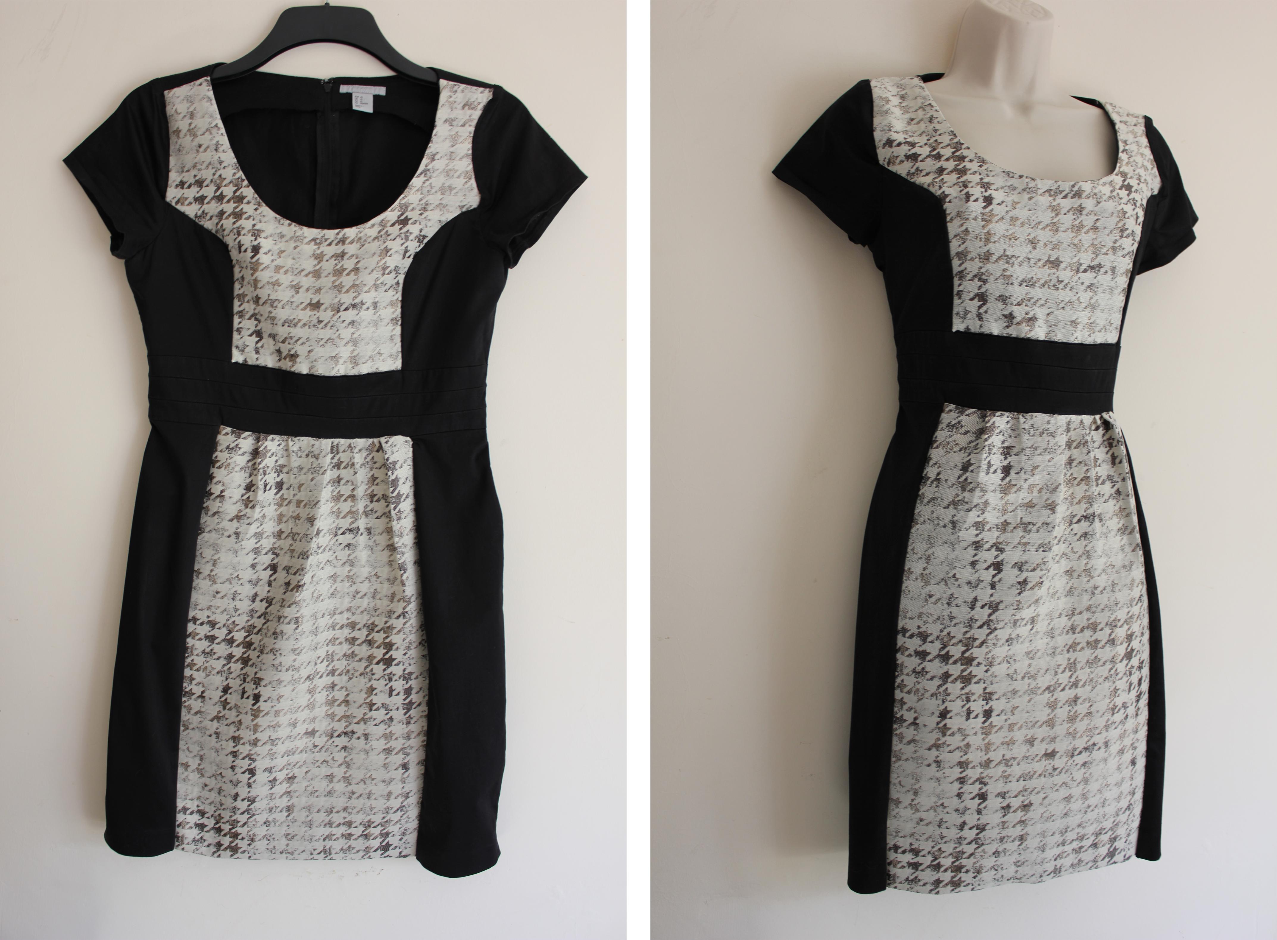 contrast panel dress upcycling sewing project