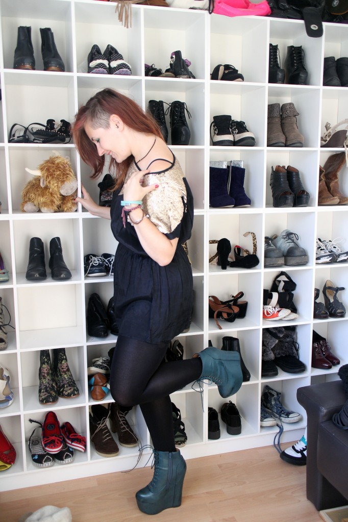 feeling stylish shoe wall and Jeffrey Campbell green wedges