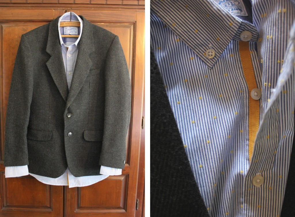 mens fashion look using casual joules shirt and smart tweed blazer