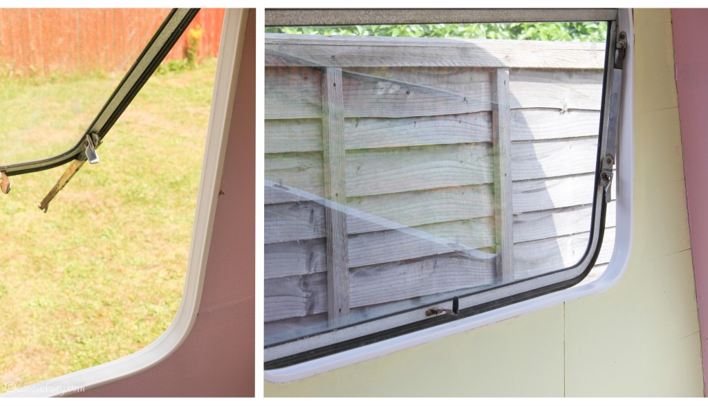 Vintage caravan makeover project on Cassiefairy blog - new window trims