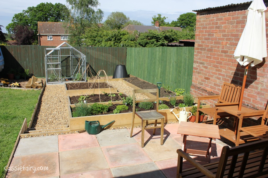 DIY raised herb garden veggie patch and patio-7