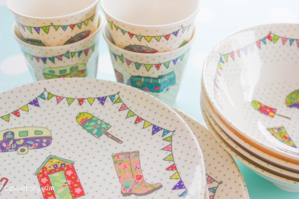 Melamine 'Festival' plates for afternoon tea from The Caravan Trail