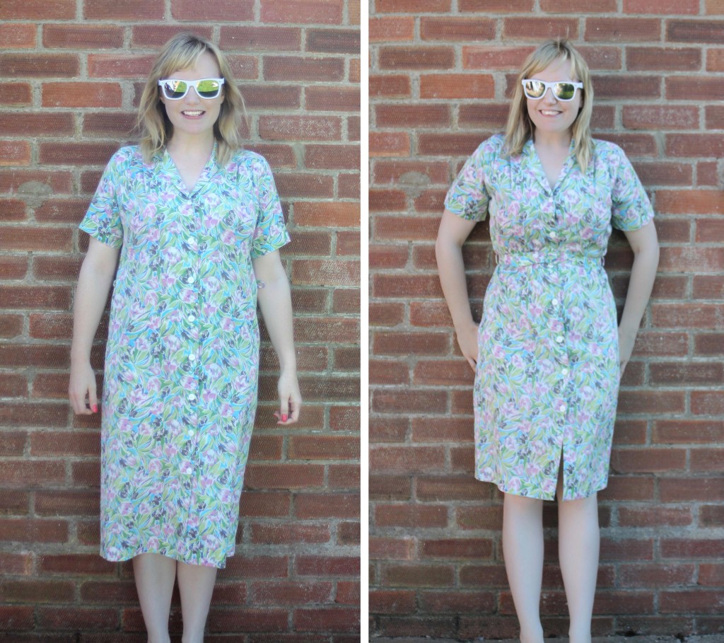 before and after vintage dress