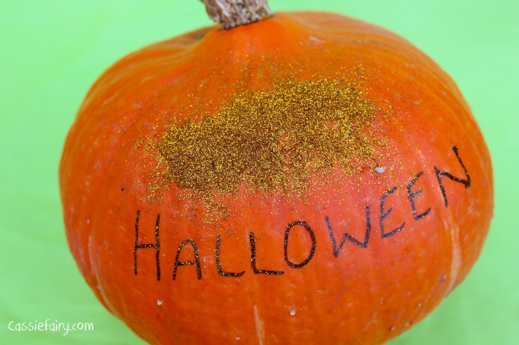 happy halloween DIY glitter pumpkins step by step tutorial-10