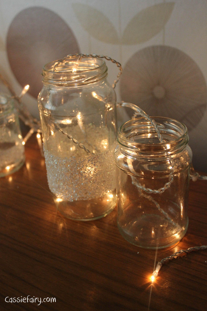 DIY fairy lights kilner jar display for christmas-2