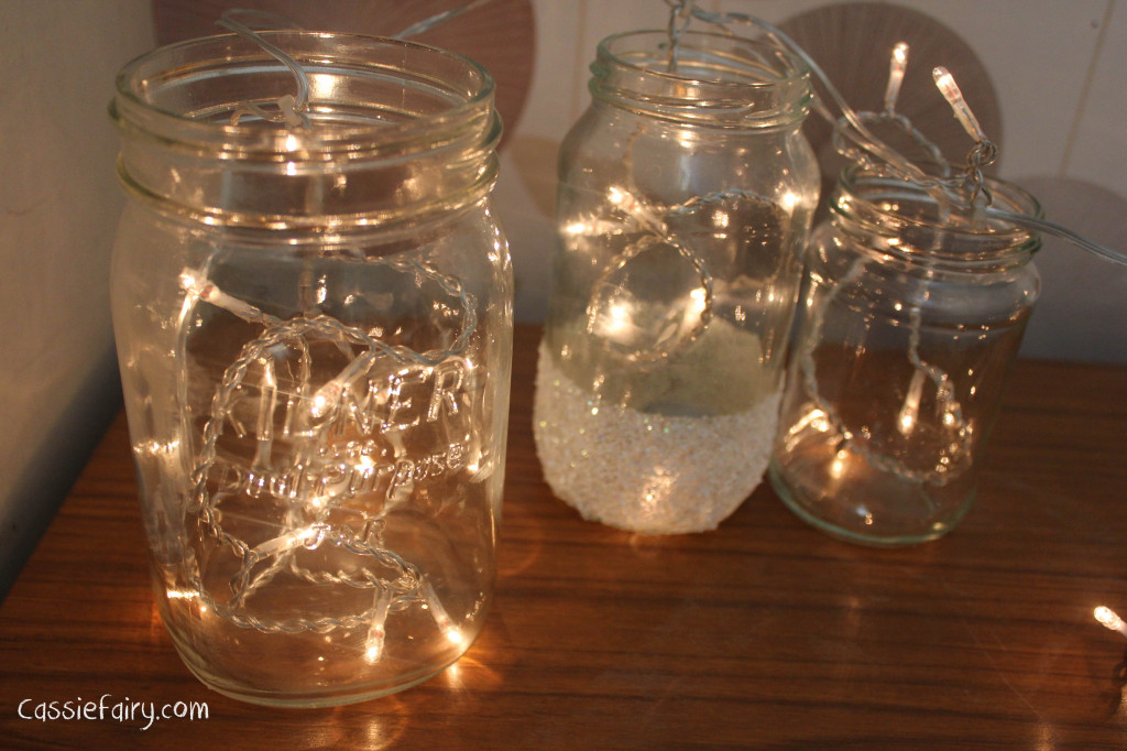DIY fairy lights kilner jar display for christmas-3