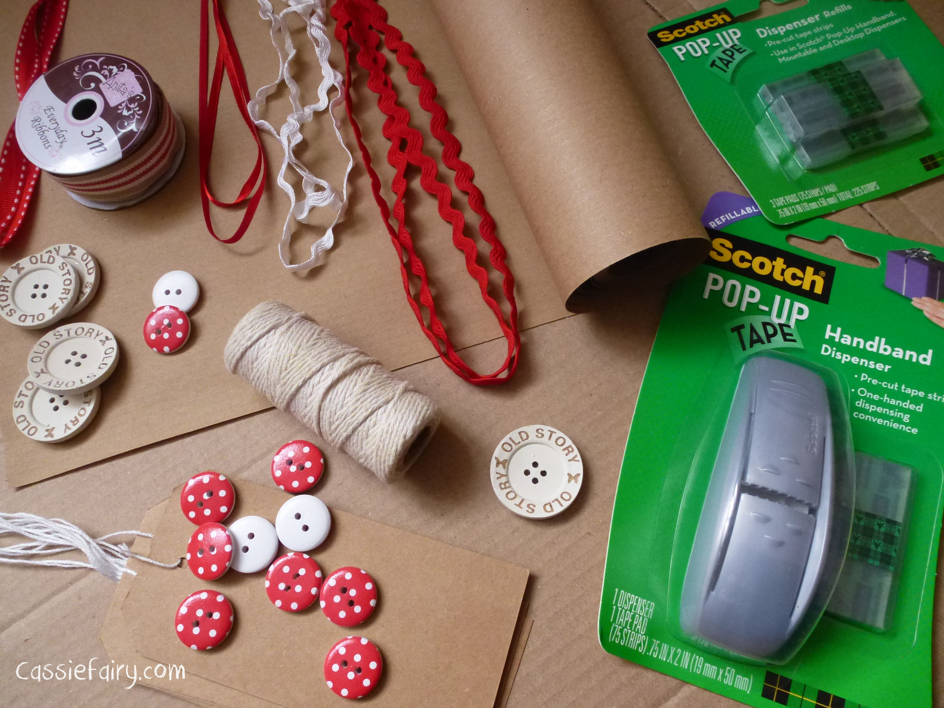 Gift Wrapping Concept Wrapping Paper Rope Tape And Scissors On