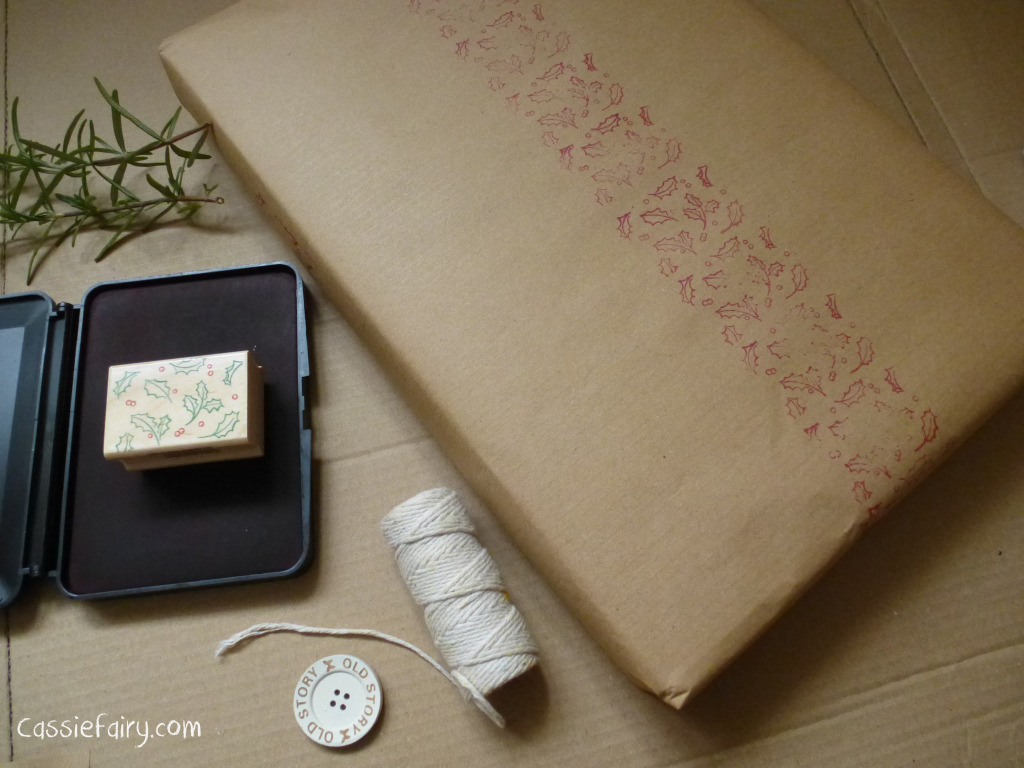 DIY homemade vintage christmas gift wrapping techniques_-7