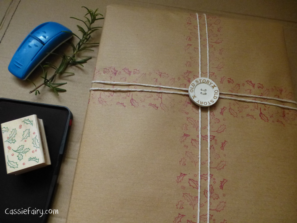 DIY homemade vintage christmas gift wrapping techniques_-9