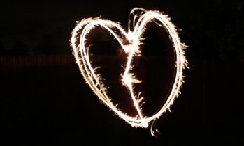 fireworks night - sparklers heart