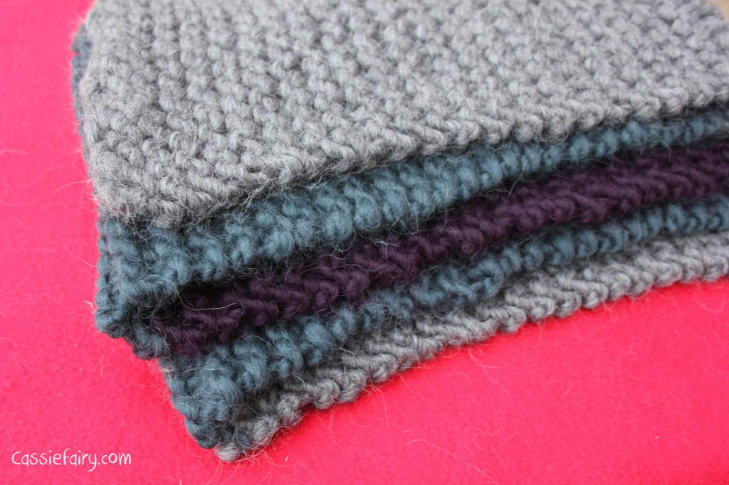ombre colour block scarf knitting project-11