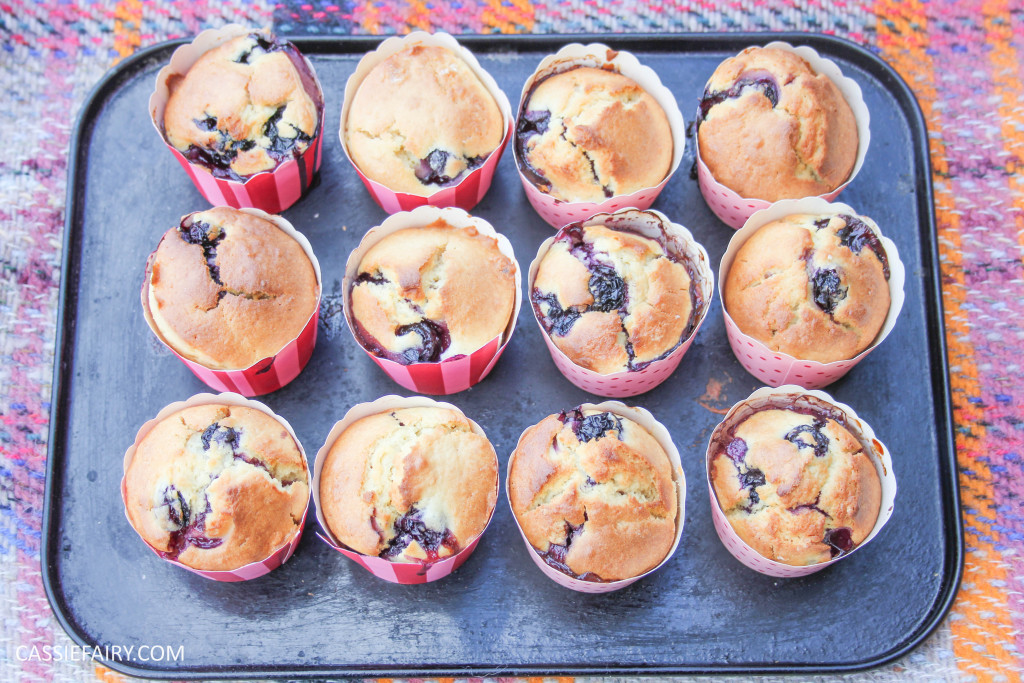 recipe for lemon and blueberry muffin cakes for afternoon tea on Valentines Day Mother's Day or birthday-7