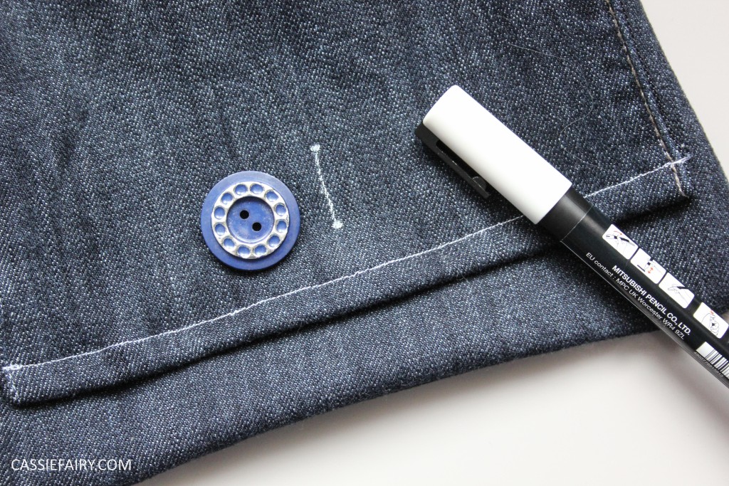 diy sewing project denim jeans clutch bag-6