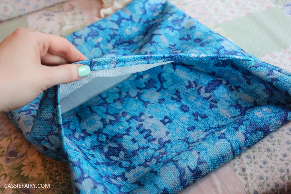easy diy simple cushion step by step tutorial custom printed retro fabric design-10