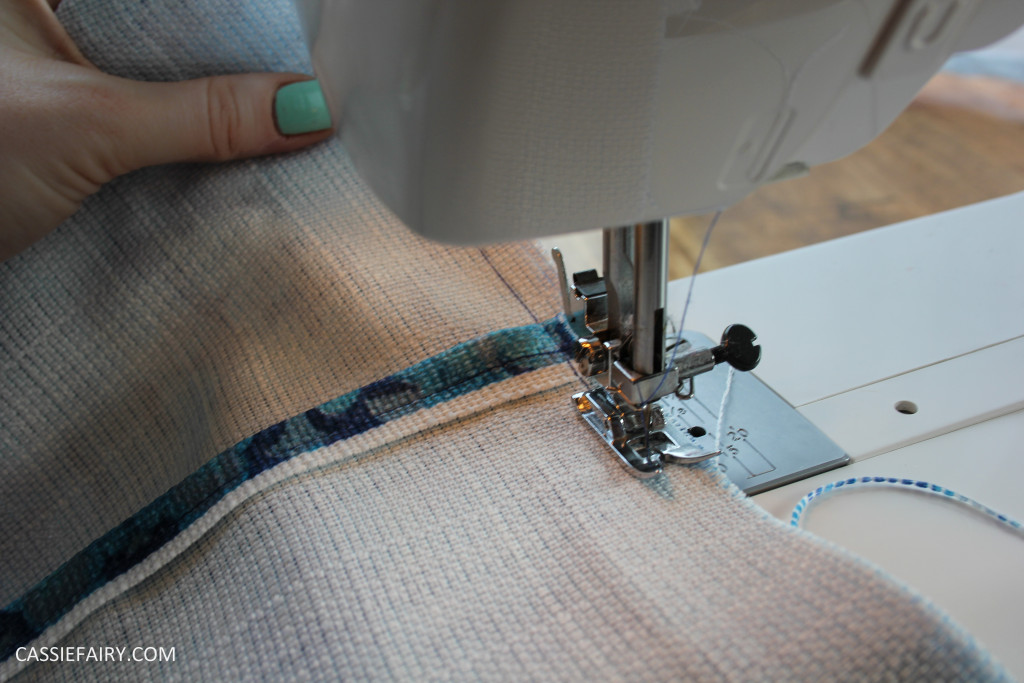 easy diy simple cushion step by step tutorial custom printed retro fabric design-7