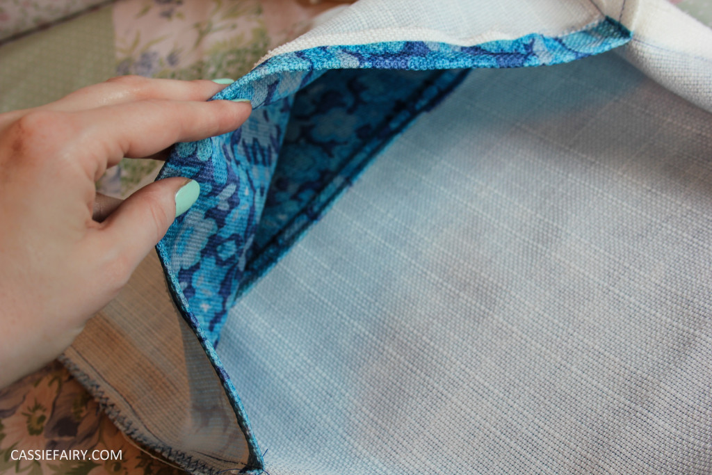 easy diy simple cushion step by step tutorial custom printed retro fabric design-9