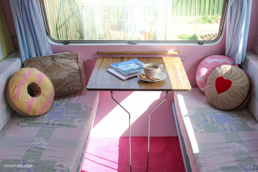 vintage caravan interior with biscuit cushions-4