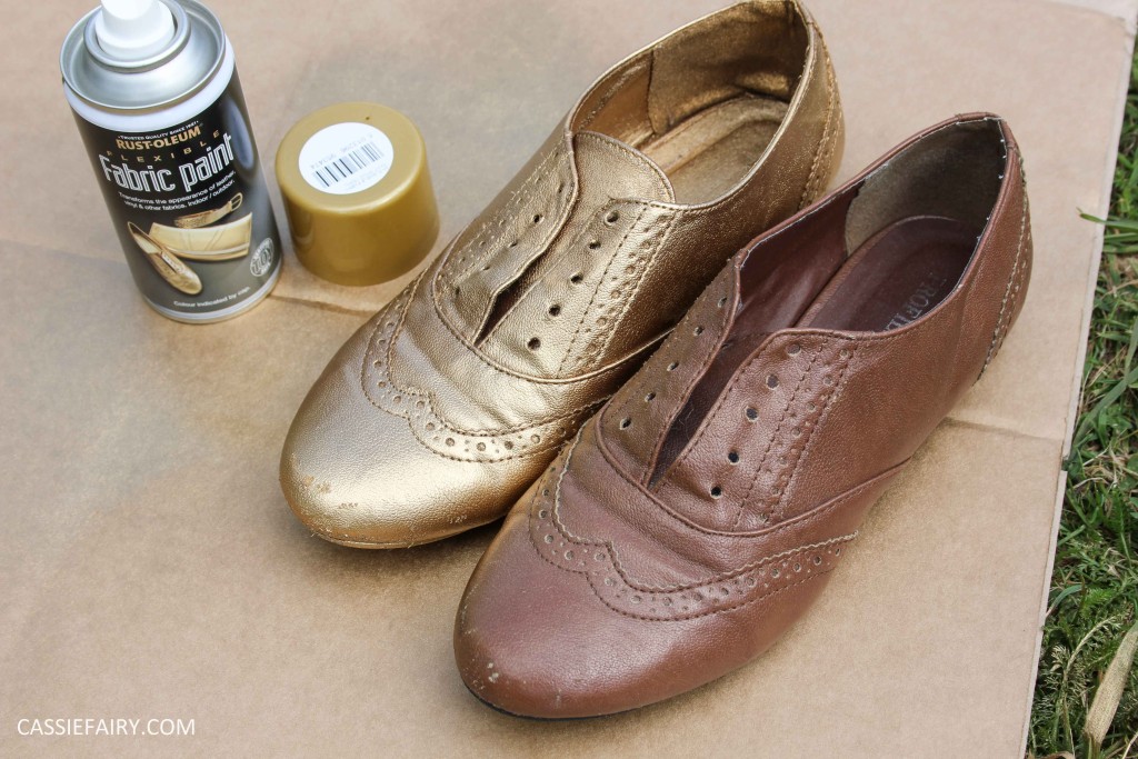 tuesday shoesday cassiefairy diy shoe makeover using fabric spray paint from rustoleum-15