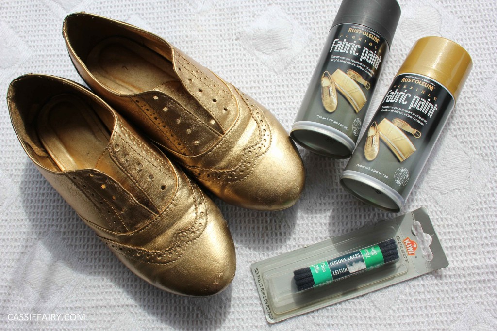 tuesday shoesday cassiefairy diy shoe makeover using fabric spray paint from rustoleum-2