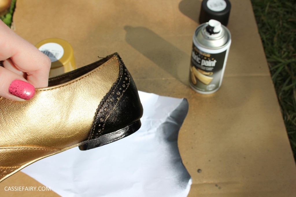 tuesday shoesday cassiefairy diy shoe makeover with fabric spray paint from rustoleum-3