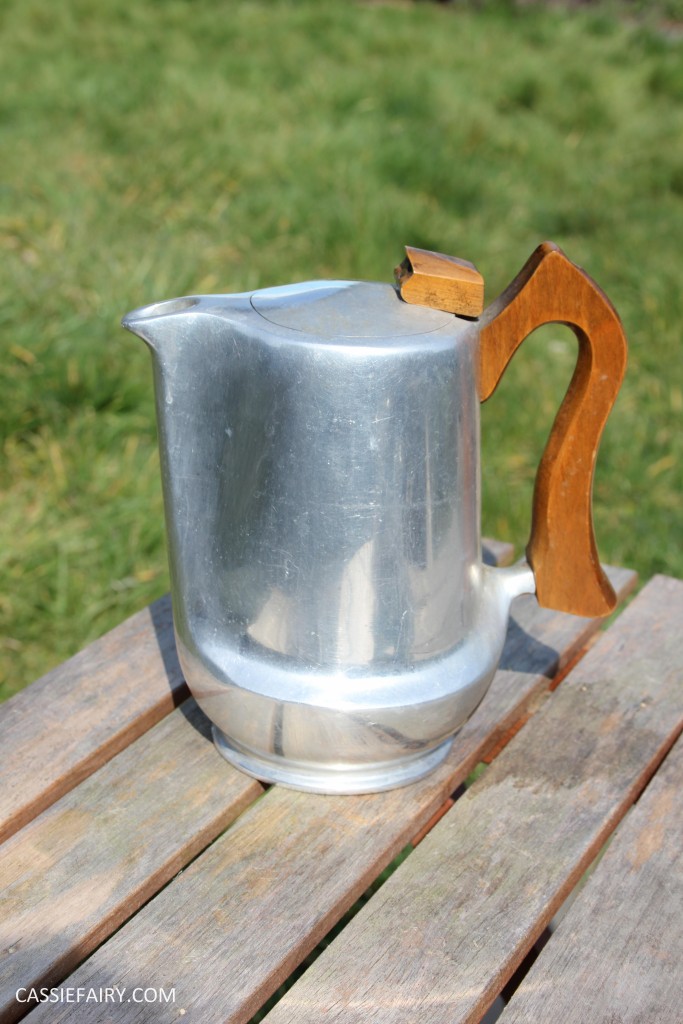 DIY polishing midcentury modern silvertea set picquot ware teapot-4