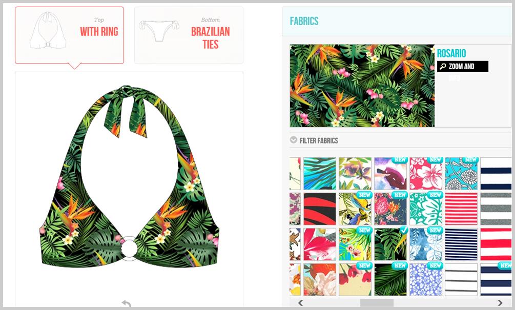 Surania design your own swimwear bikini fabric choices