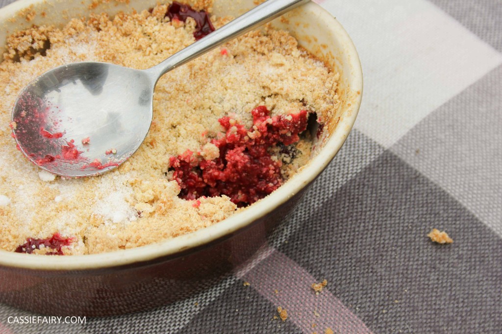 recipe blog post for baking plum and cherry crumble-2
