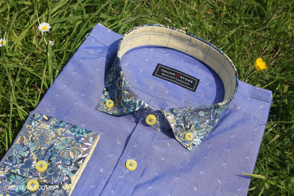 tailor store custom made shirt design blue floral_