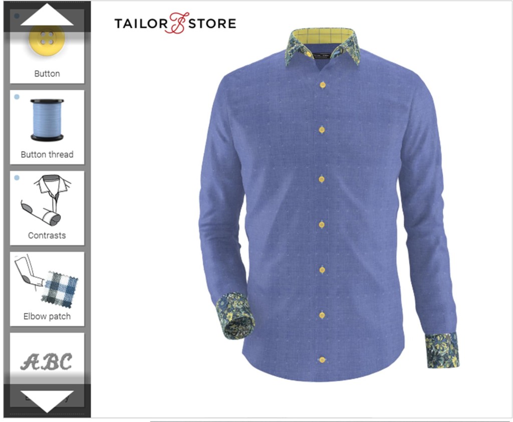 tailored shirt custom made blue