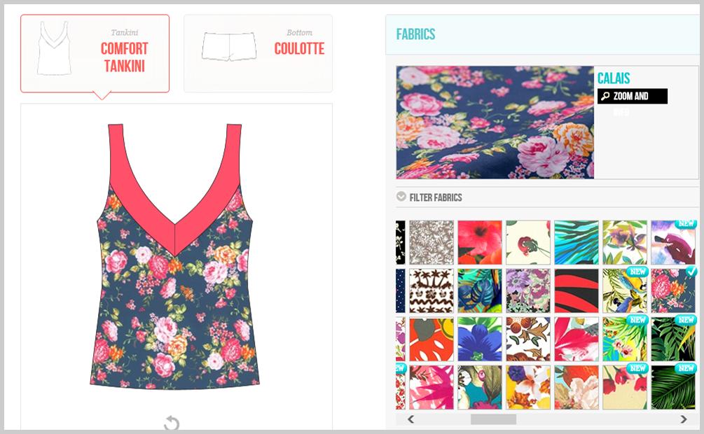 tankini design with floral fabric from surania
