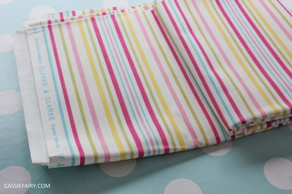 clarke and clarke candy striped fabric_