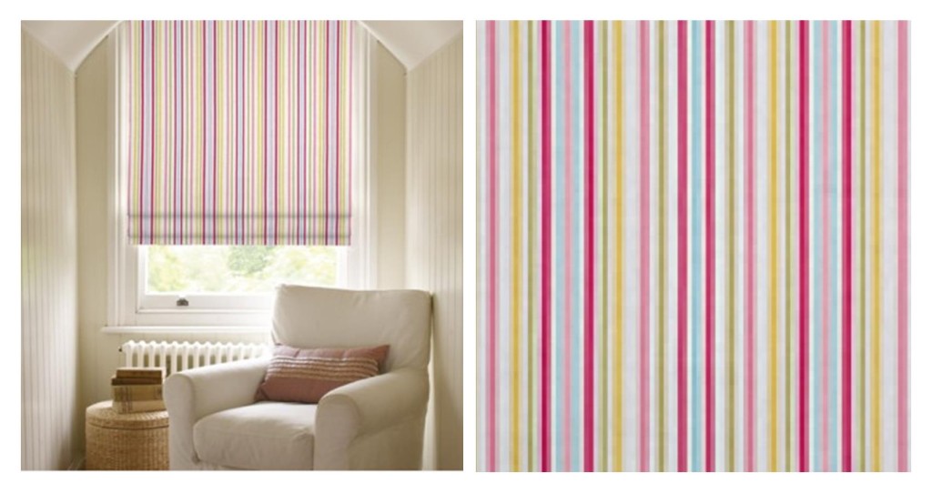 clarke and clarke sugar striped fabric roman blinds