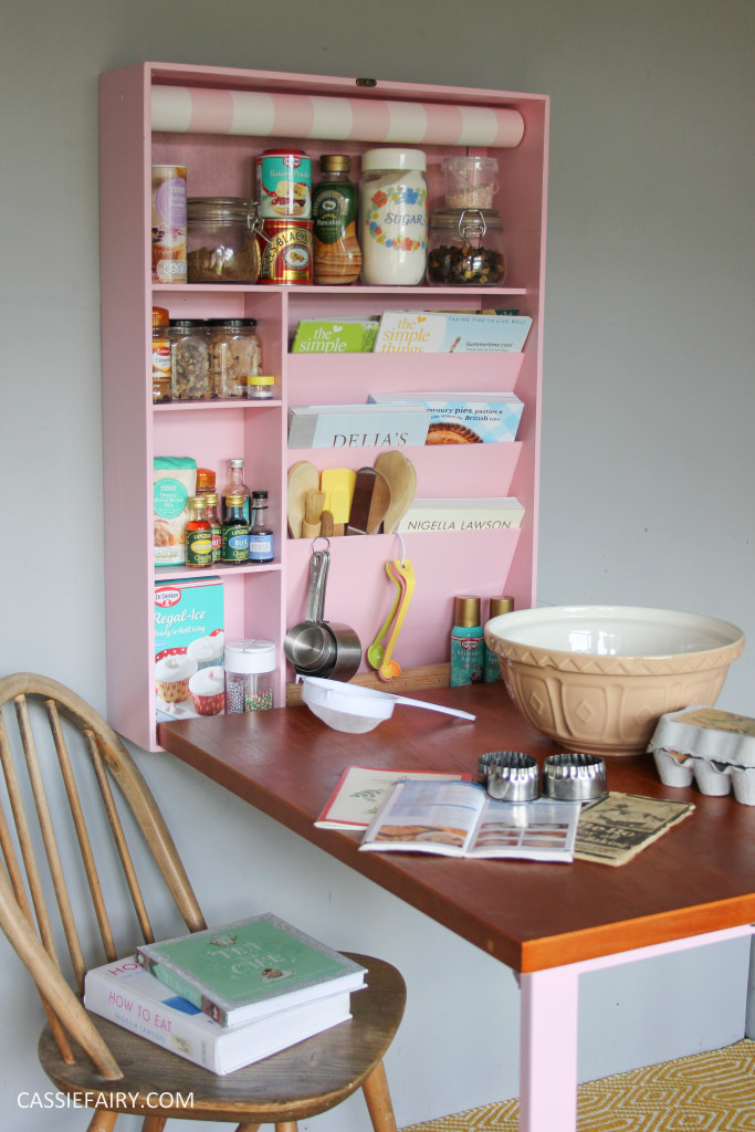 Cassiefairy kitchen diy project baking station step by step storage