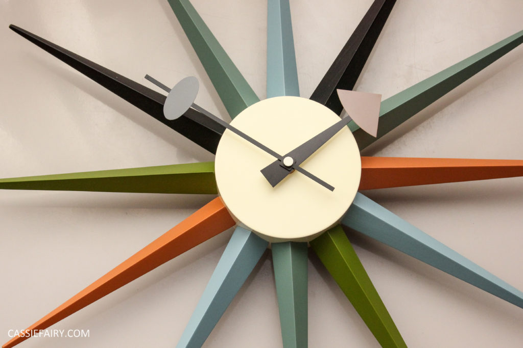 mid century modern interior design starburst clock