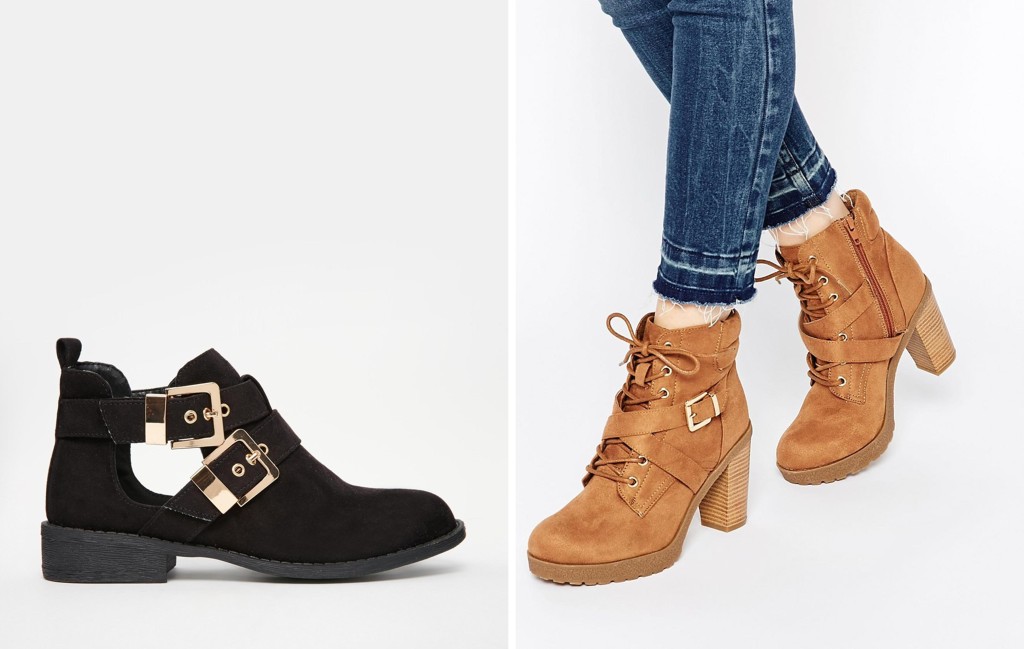 suede shoes new season autum trend from asos new look heels buckles boots